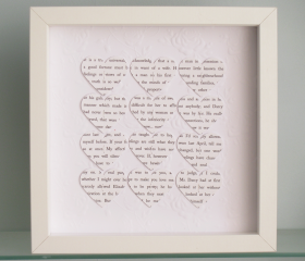Personalised Text Hearts Frame - Perfect for Engagements, Weddings, or Anniversaries - Rose Embossed background