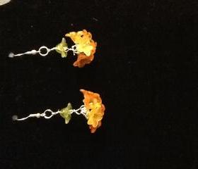 Lucite Flower Cluster Earrings