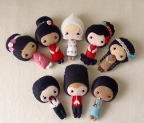 International Dolls pdf Patterns - You Choose Four