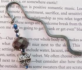 Beaded Bookmark, Gun Metal Gray