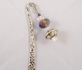 Beaded Bookmark, Silver Antiqued Finish