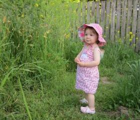 Little Pink Floral Sun Dress, 12 months, Ready to Ship, One of a Kind, Free Shipping
