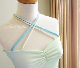 Jersey Dress Ombre Blue Light Green Yellow