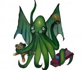 Squid Art Painting Limited Edition Print - Baby Cthulhu