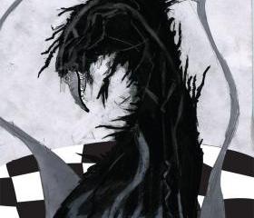 Tentacle Monster Hell Illustration Black and White Art Print
