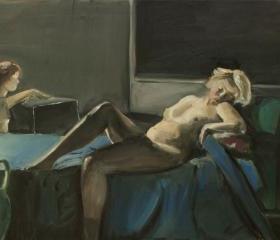 Female, Woman, Nude Art Figure Painting on Canvas Original Artwork