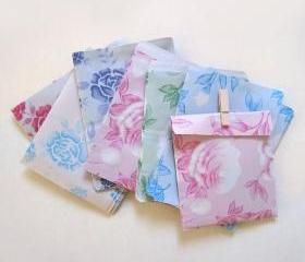M size 13.5cmX10cm Set 60 pastel assorted 6 pattern vintage paper bags gift bags favor bags