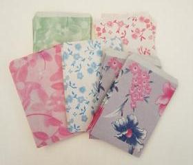 S size 6cmX9.5cm Set 50 vintage flower 4 pattern mini candy recycle paper bag