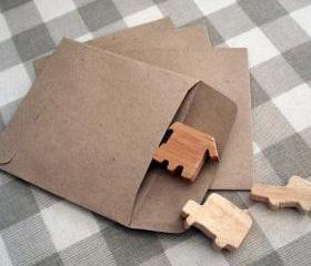 50 recycle kraft paper gift bag square 9.5cmX9.5cm great for card or organizer your stationary