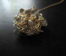 Balance Necklace: knit wire with labradorites on a 16' gold filled chain