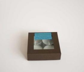 Natural wax tea light candles set of 4 insect repellent, handmade by Olibanum Aromatherapy in the UK