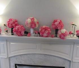 Real Touch Wedding Package - White, Soft Pink and Fuchsia Roses