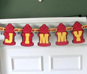 Little Fireman Birthday Banner