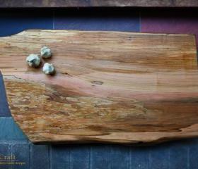 X-Large Serving Board - Wild Color Spalted Footed Cherry- Tagliere Rustico 129