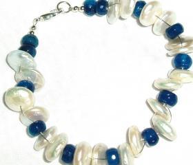  Blue Agate Pearl bracelet