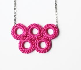 Pink circle necklace