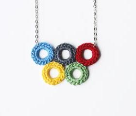 Colorful olympic circle necklace