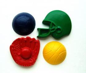 Sports Party Favors - Package of 12 Baseball Football Soccer Basketball Shaped Crayons