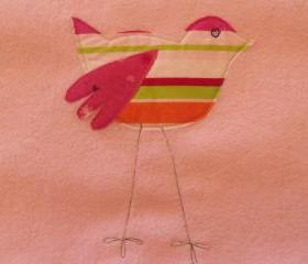 Baby blanket pink baby girls blanket with birds toddler blanket stroller blanket car seat blanket crib blanket play mat
