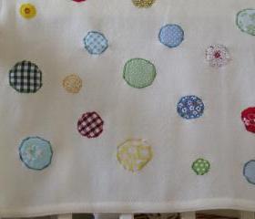 baby blanket baby boy blanket baby girl blanket cream with multicoloured circles