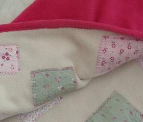 baby blanket pink baby blanket cream pink baby blanket baby girl blanket, reversible