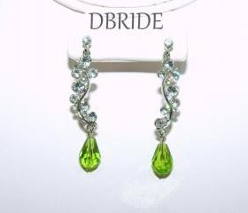 SALE Teardrop Rhinestone Dangle Earrings - Bridesmaids Jewelry - Wedding Jewellery
