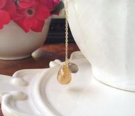 Citrine and Smoky Quartz