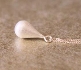 Brushed Metal Sterling Charm Necklace Pendant