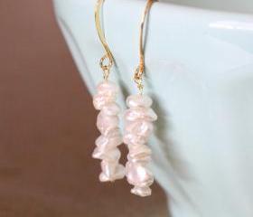 BLAIR--Ivory Keishi Pearl and Gold Fill Earrings
