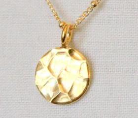 POOL--Bali Gold Vermeil Hammered Disc Necklace