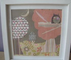Wooden Night Scene Framed Picture