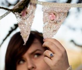 Vintage style Teas stained lace bunting