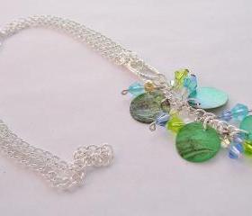 Paua Shell and Crystal Necklace