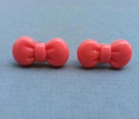 Pink Bow Earrings