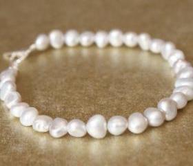 SERENA--Sterling Silver Gray Pearl Bracelet