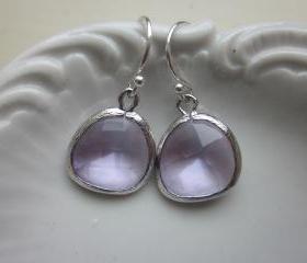 Lavender Earrings Silver - Sterling Silver Earwires - Purple Earrings - Bridesmaid Earrings - Wedding Earrings