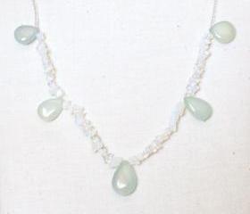 SNOW--Chalcedony and Opal Necklace