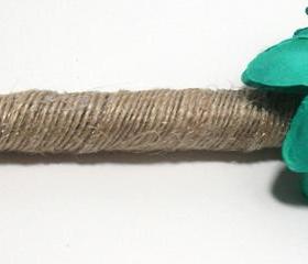 Burlap Wrapped Guest Book Pen with your choice of flower