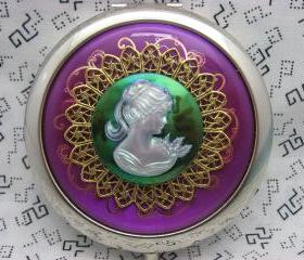 Compact Mirror Psychedelic Lady