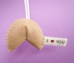 I heart you Fortune Cookie ornament
