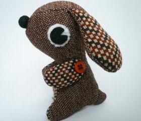 Stuffed animal puppy dog - Brown Vintage style plush