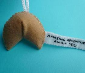 Inspirational Fortune Cookie Ornament - Amazing Adventures Await You