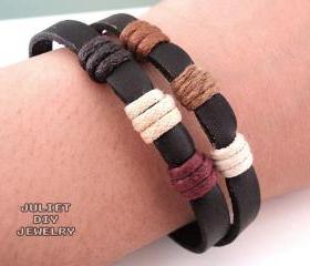 Simple leather zen bracelet