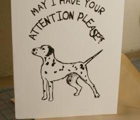 Dalmatian Dog Drawing Blank Stationary Card