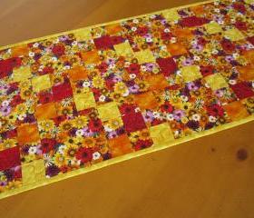 Quilted Table Runner Blossoms
