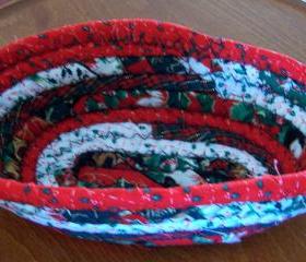 Basket - Oblong - Christmas Decoration - 7.25 inch - Christmas fabric