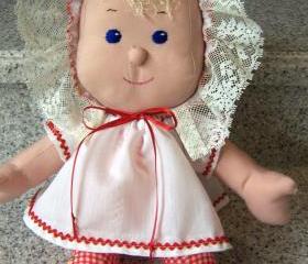 SALE 10 dollars off - Katie Doll - Machine Washable - 15 1/2 inches - Red