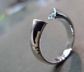 Blue Topaz and Peridot Wedding Ring