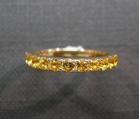 Yellow Sapphire Wedding Ring in 14K Yellow Gold