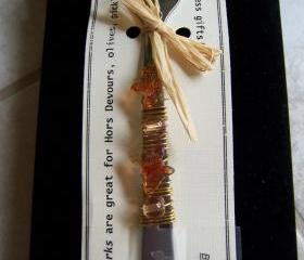 Funky Florida Finger Fork - with Butterfly beads